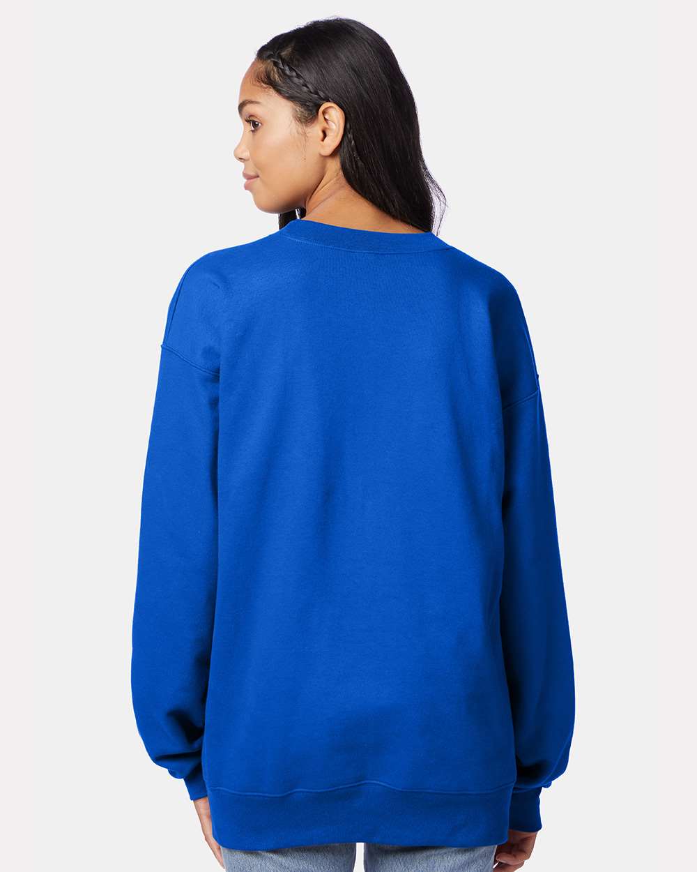 Unisex Ultimate Cotton® Crewneck Sweatshirt - OnModelBack - B21700883 - Deep Royal