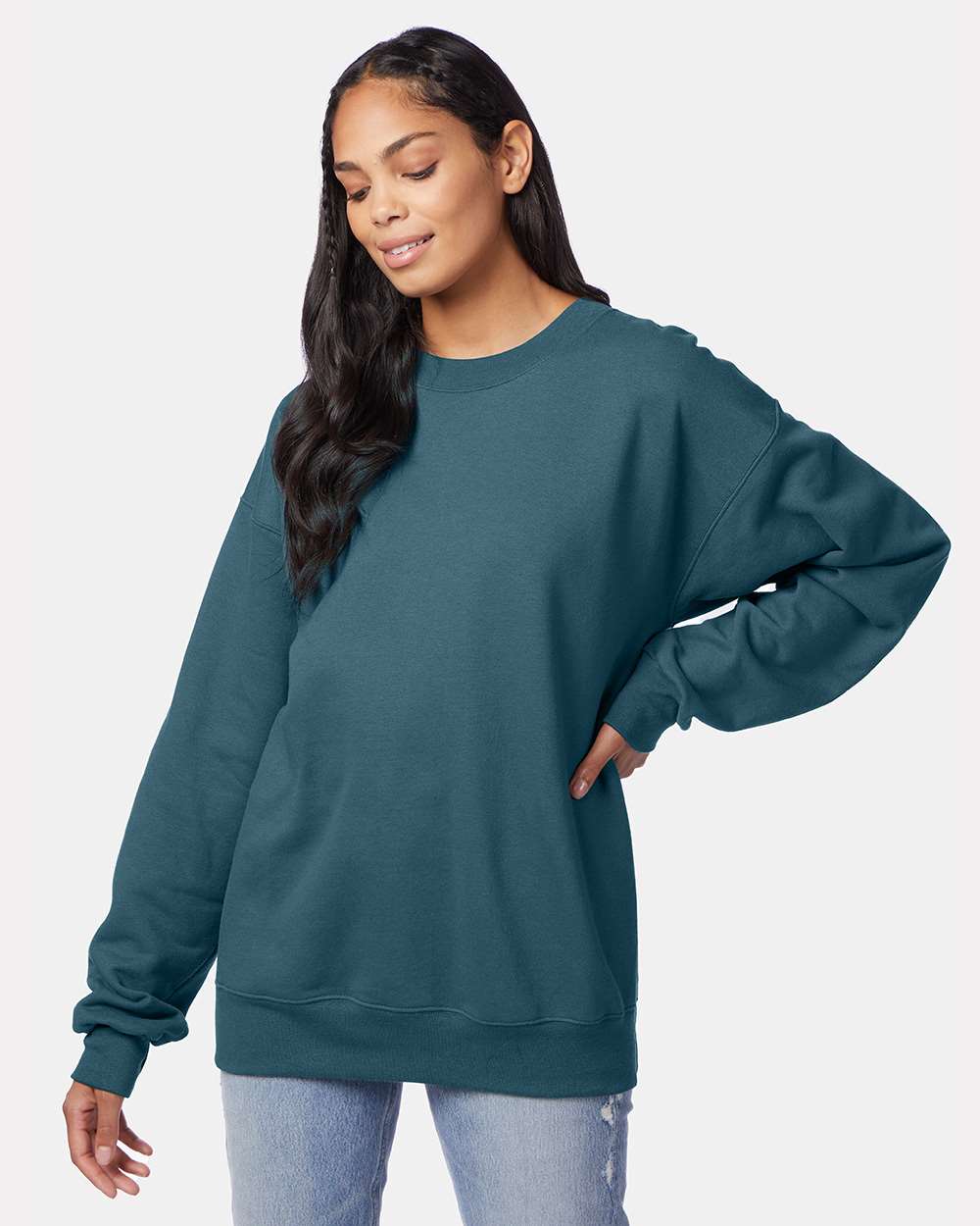 Unisex Ultimate Cotton® Crewneck Sweatshirt - OnModelFront - B21700173 - Cactus