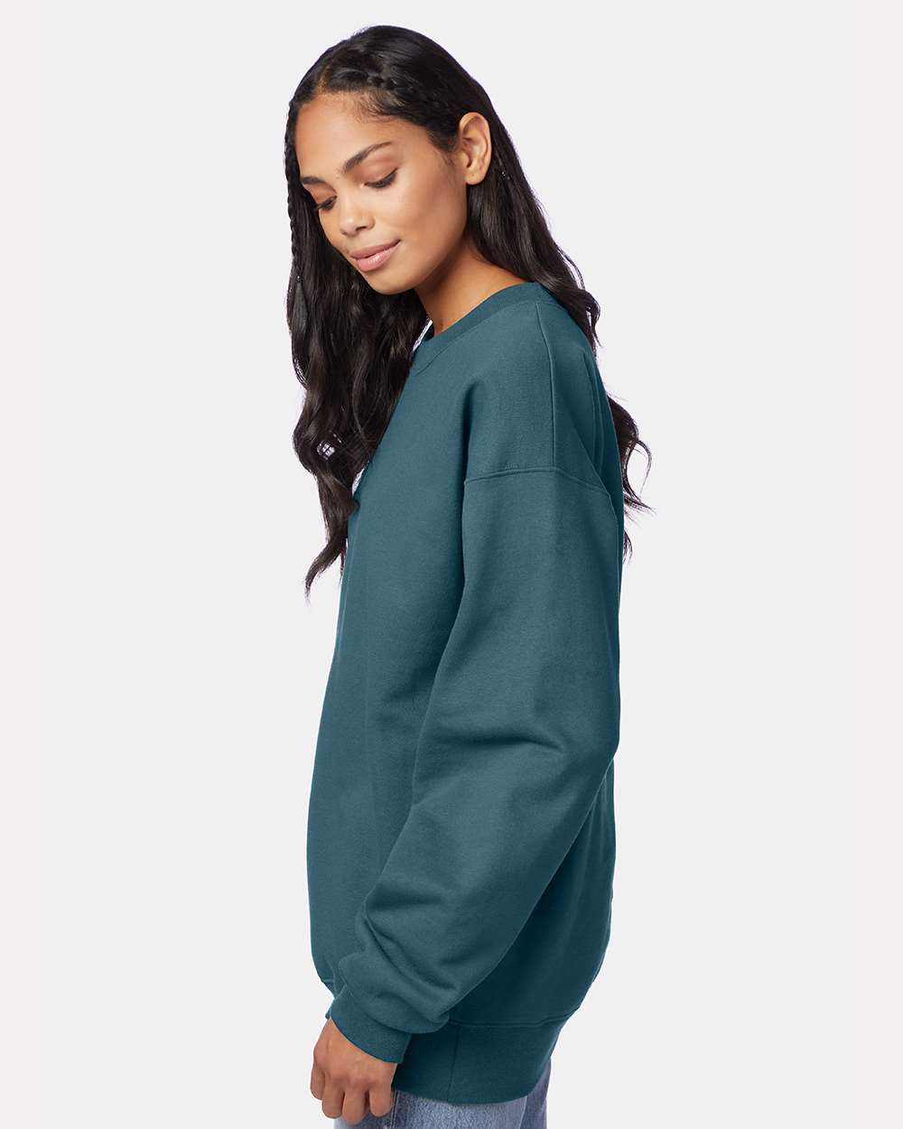 Unisex Ultimate Cotton® Crewneck Sweatshirt - OnModelSide - B21700173 - Cactus