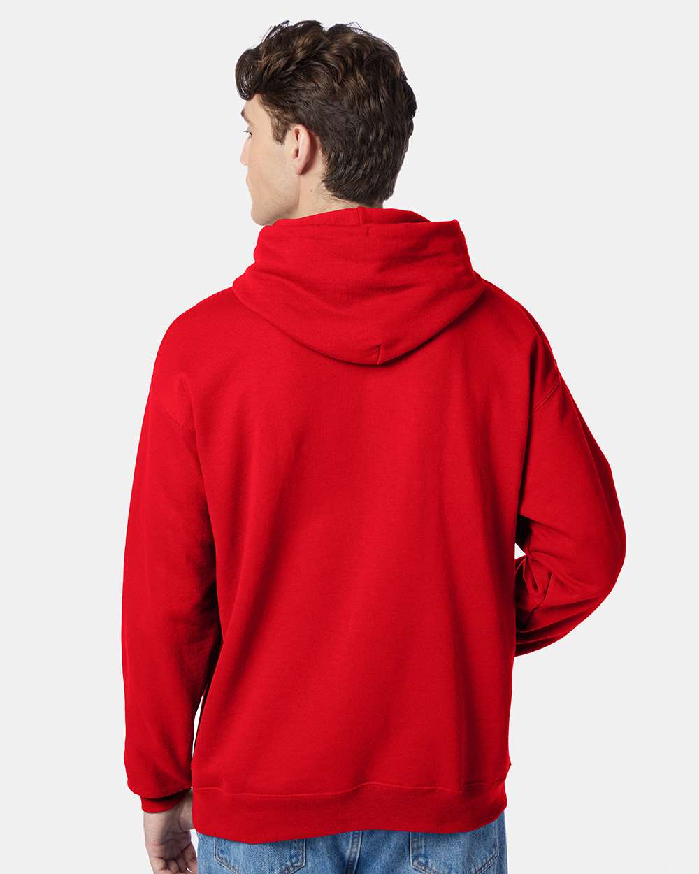 Unisex Ecosmart® Hooded Sweatshirt - OnModelBack - B22000073 - Athletic Red