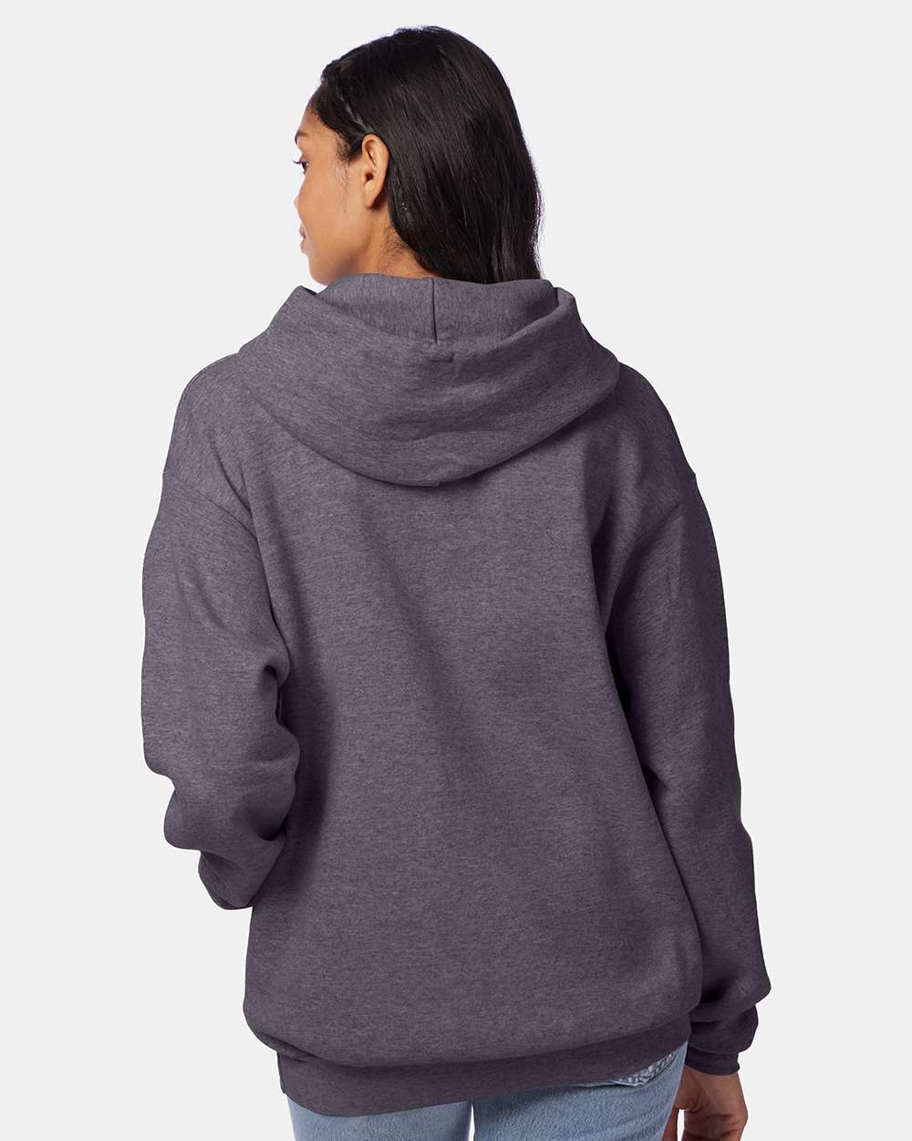 Unisex Ecosmart® Hooded Sweatshirt - OnModelBack - B22000093 - Charcoal Heather