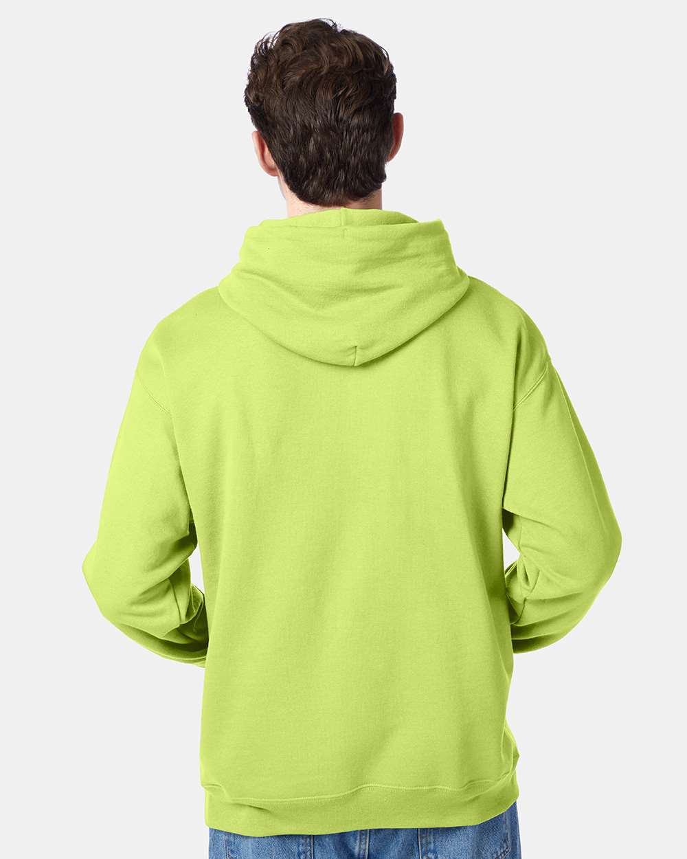 Unisex Ecosmart® Hooded Sweatshirt - OnModelBack - B22000163 - Safety Green
