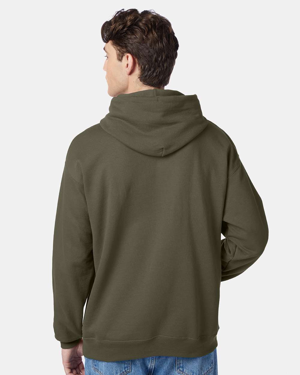 Unisex Ecosmart® Hooded Sweatshirt - OnModelBack - B22000543 - Fatigue Green