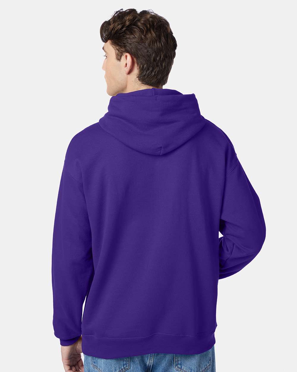 Unisex Ecosmart® Hooded Sweatshirt - OnModelBack - B22000673 - Purple
