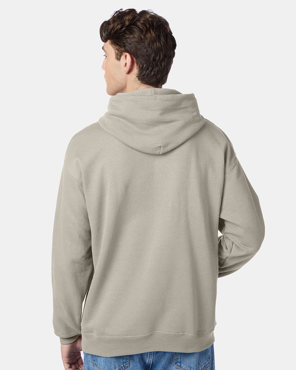 Unisex Ecosmart® Hooded Sweatshirt - OnModelBack - B22000733 - Sand