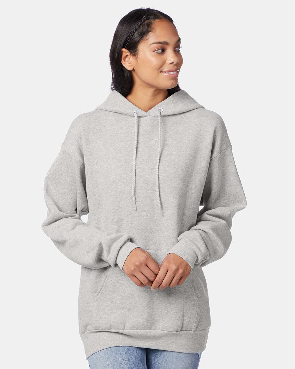 Unisex Ecosmart® Hooded Sweatshirt - OnModelFront - B22000023 - Ash