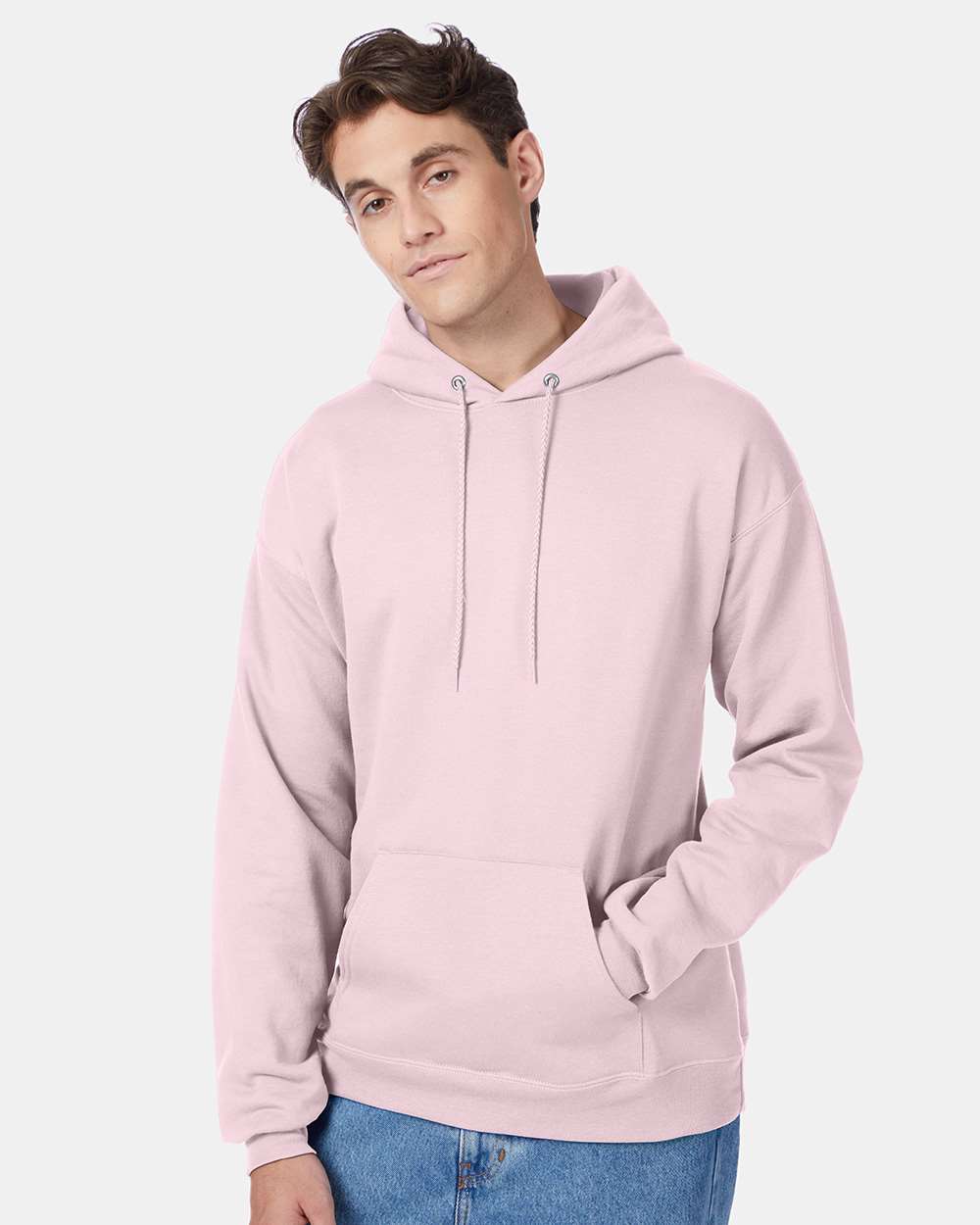 Unisex Ecosmart® Hooded Sweatshirt - OnModelFront - B22000313 - Pale Pink