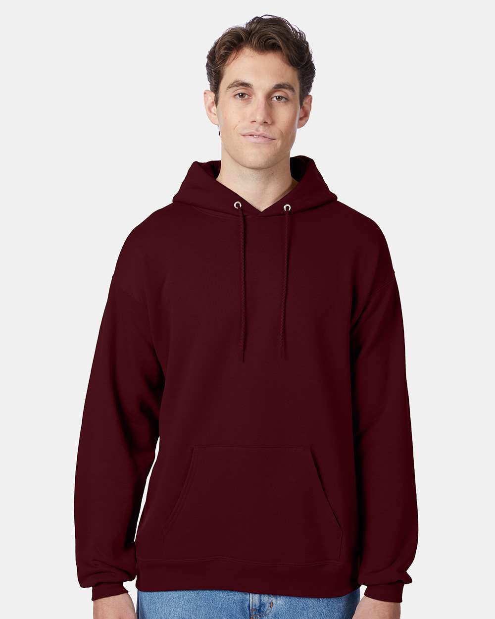 Unisex Ecosmart® Hooded Sweatshirt - OnModelFront - B22000533 - Maroon