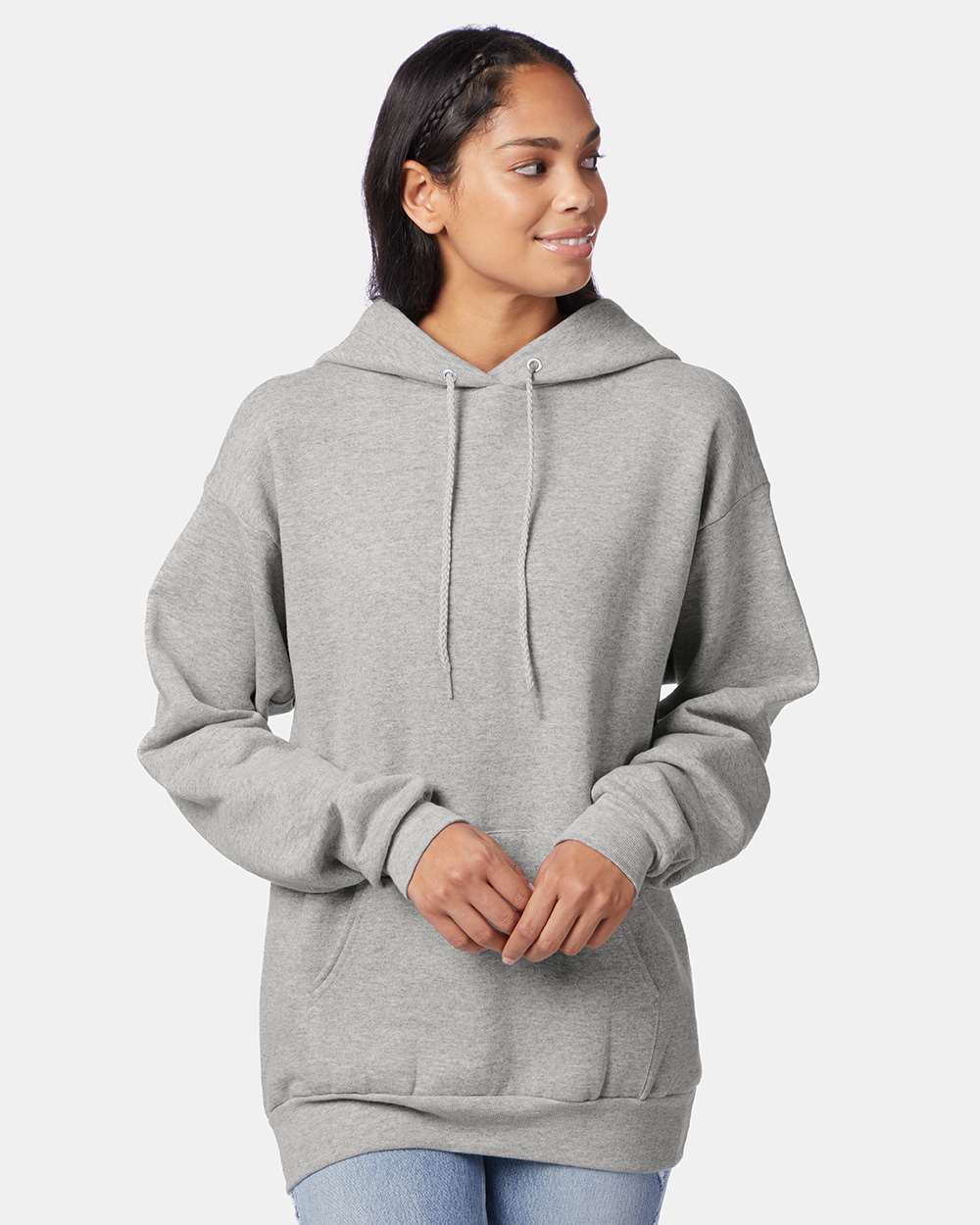 Unisex Ecosmart® Hooded Sweatshirt - OnModelFront - B22000583 - Light Steel