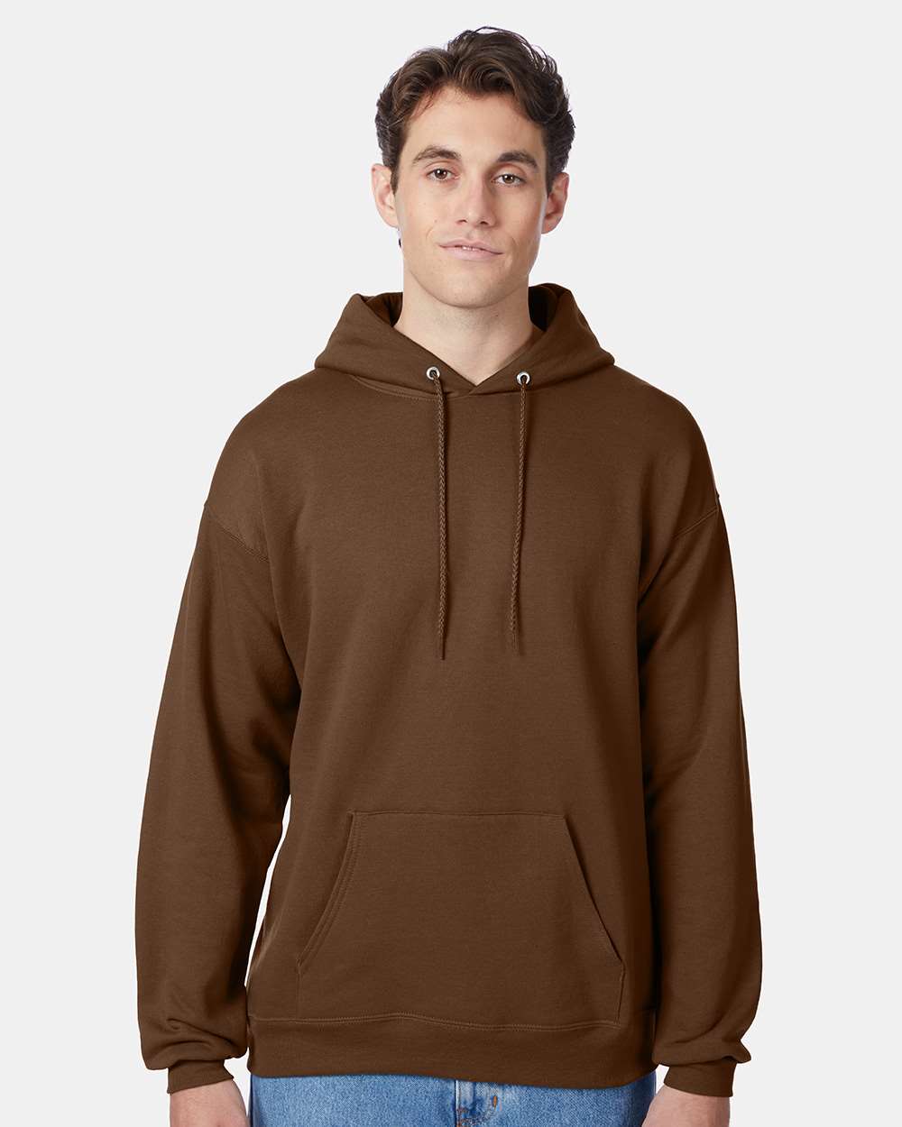 Unisex Ecosmart® Hooded Sweatshirt - OnModelFront - B22000623 - Army Brown