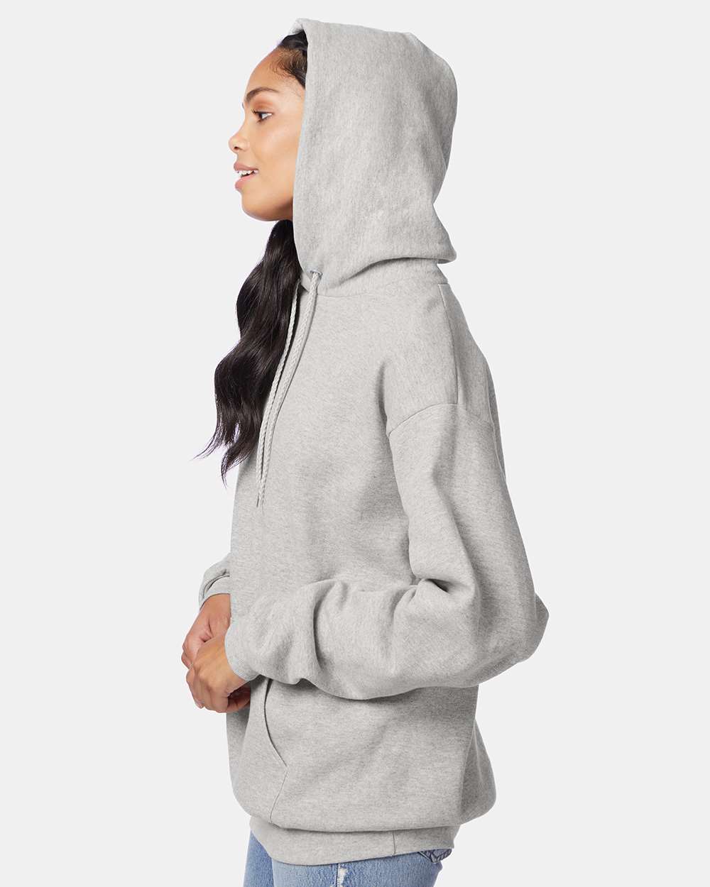 Unisex Ecosmart® Hooded Sweatshirt - OnModelSide - B22000023 - Ash
