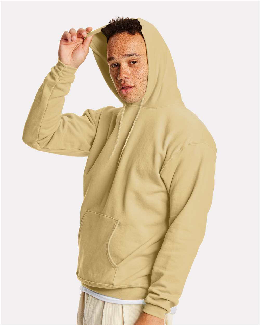 Unisex Ecosmart® Hooded Sweatshirt - OnModelSide - B22000153 - Athletic Gold