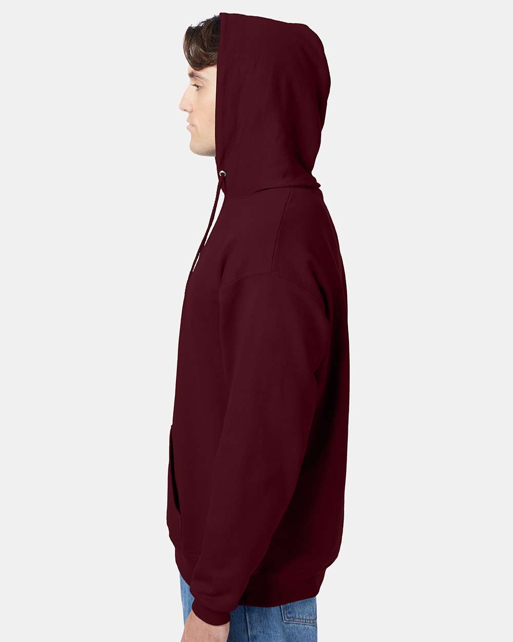 Unisex Ecosmart® Hooded Sweatshirt - OnModelSide - B22000533 - Maroon