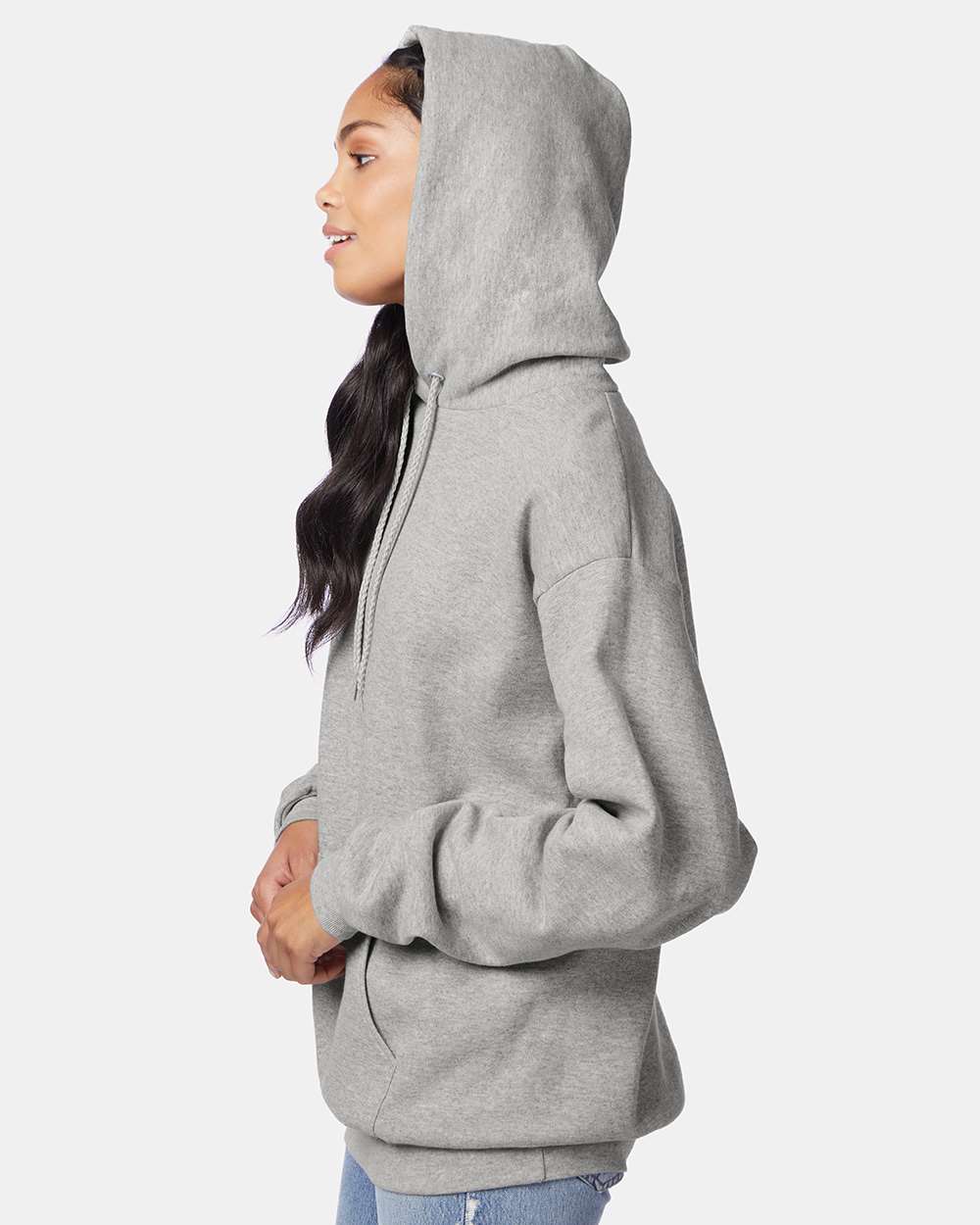 Unisex Ecosmart® Hooded Sweatshirt - OnModelSide - B22000583 - Light Steel