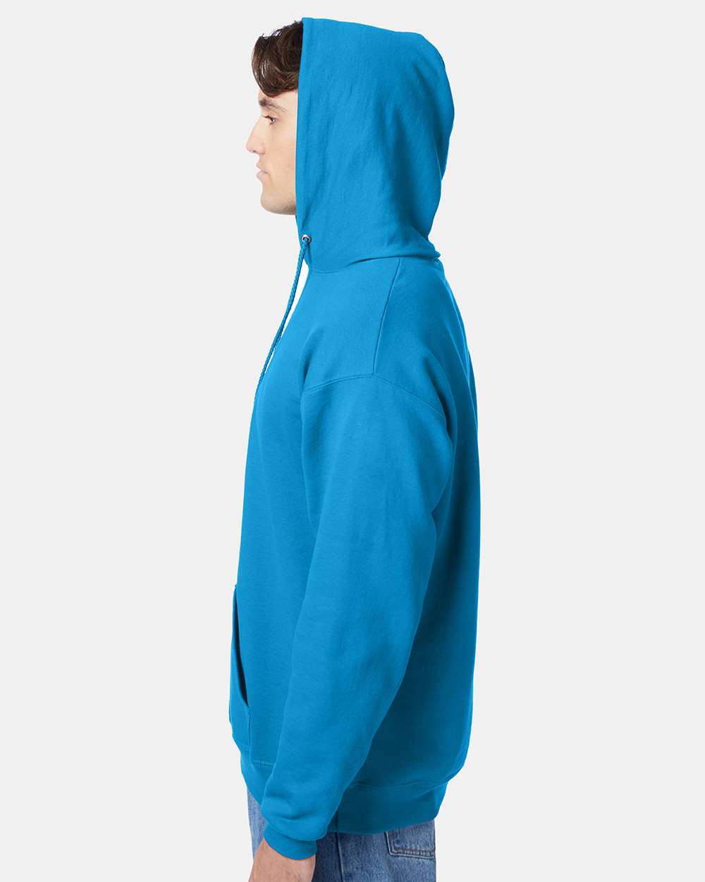 Unisex Ecosmart® Hooded Sweatshirt - OnModelSide - B22000763 - Teal