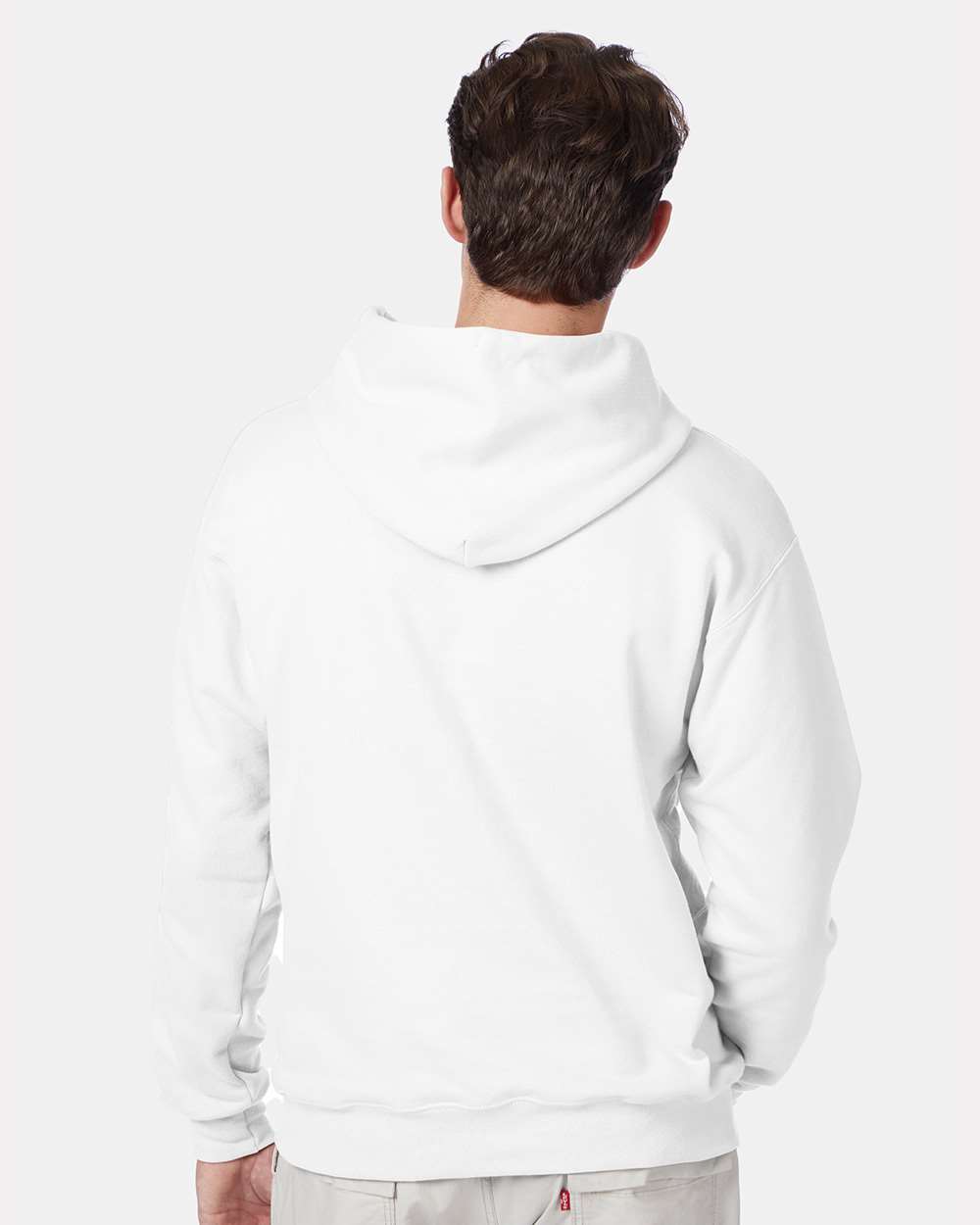 Unisex Ultimate Cotton® Hooded Sweatshirt - OnModelBack - B22200003 - White