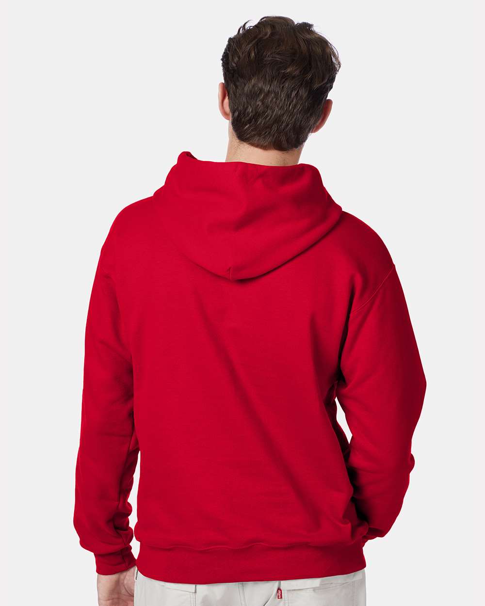 Unisex Ultimate Cotton® Hooded Sweatshirt - OnModelBack - B22200223 - Deep Red