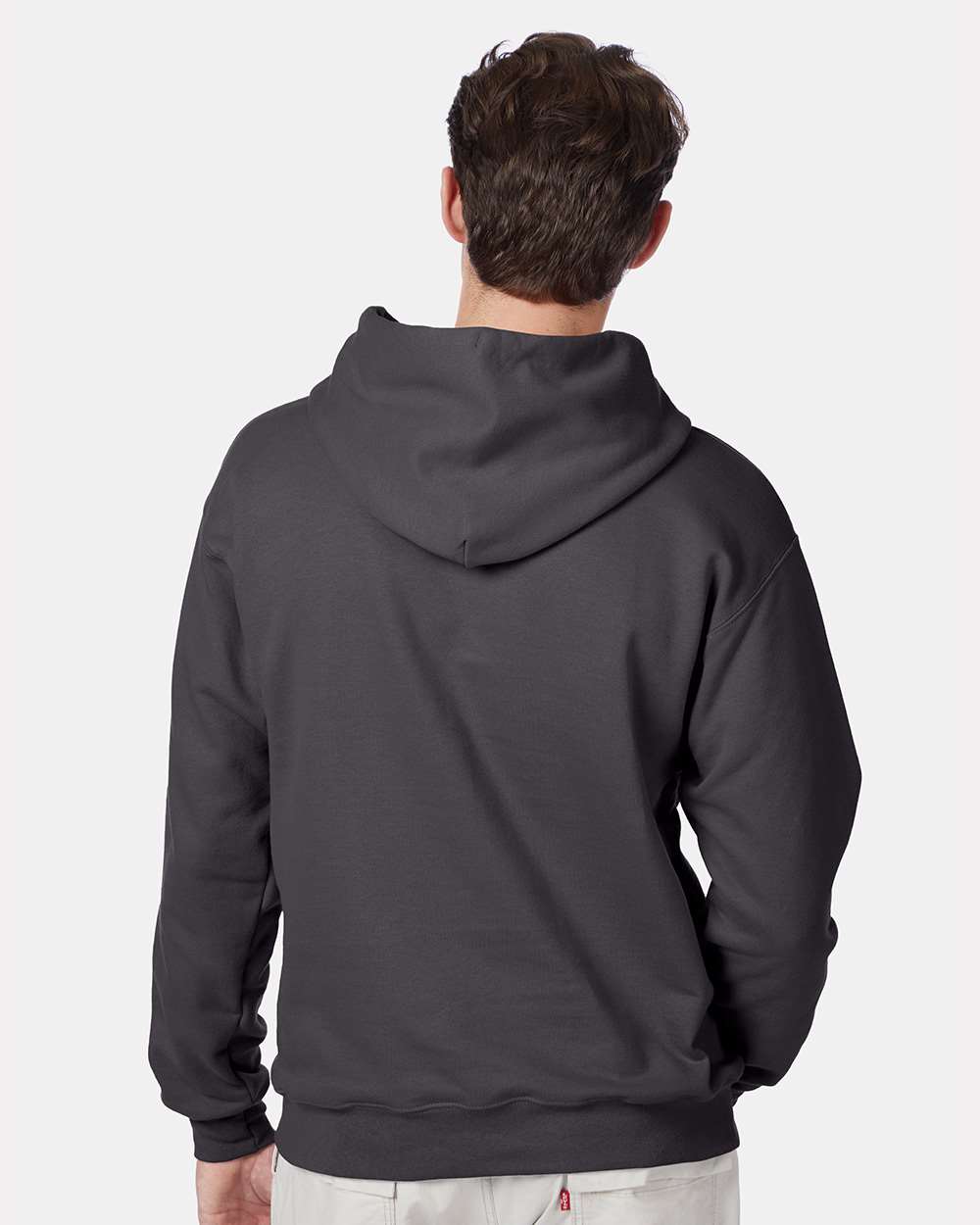 Unisex Ultimate Cotton® Hooded Sweatshirt - OnModelBack - B22200513 - Smoke Grey