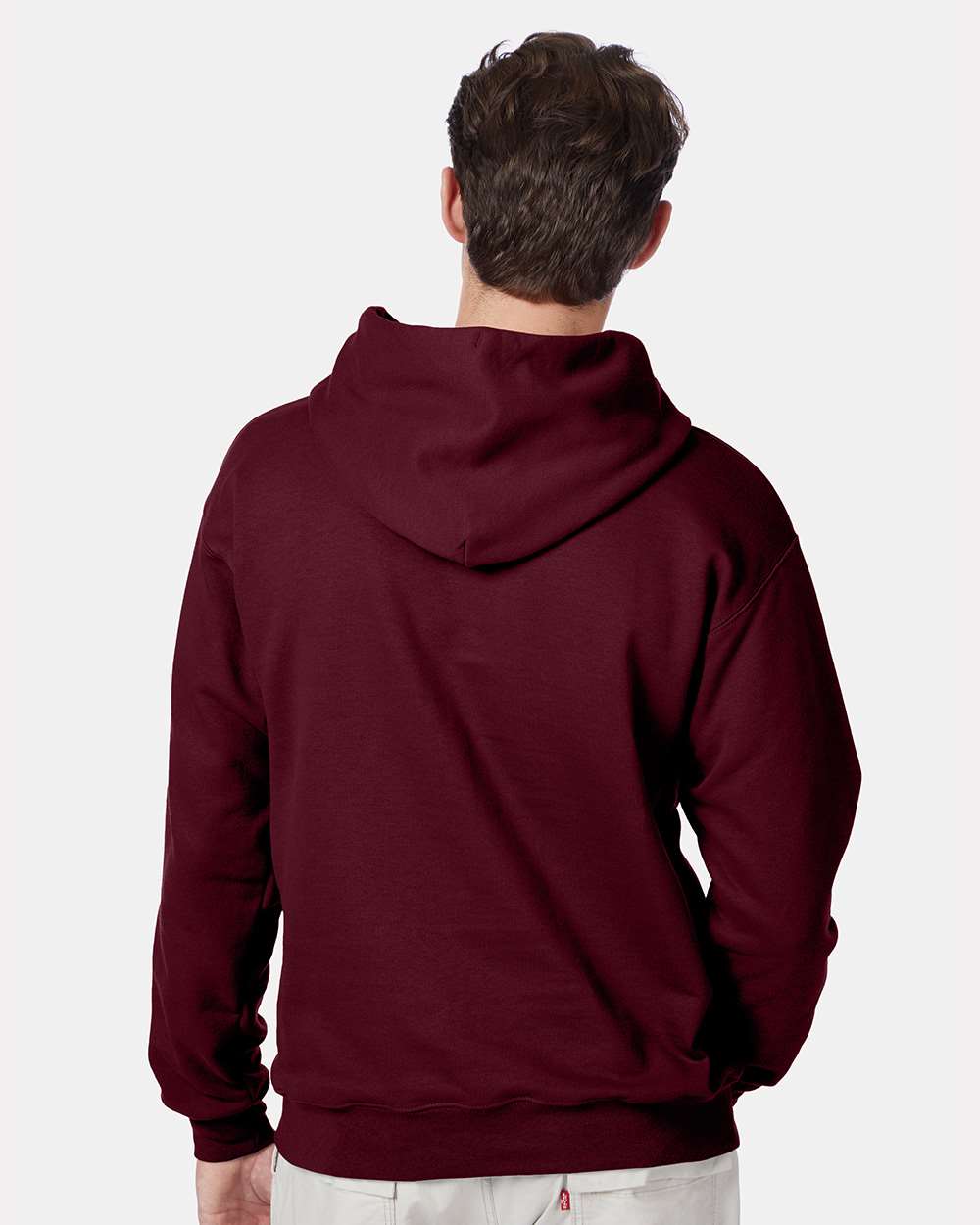 Unisex Ultimate Cotton® Hooded Sweatshirt - OnModelBack - B22200533 - Maroon