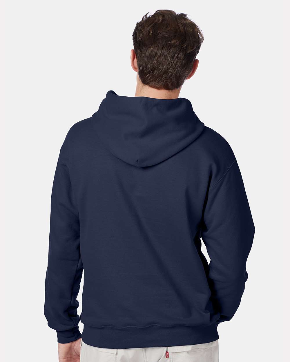 Unisex Ultimate Cotton® Hooded Sweatshirt - OnModelBack - B22200653 - Navy