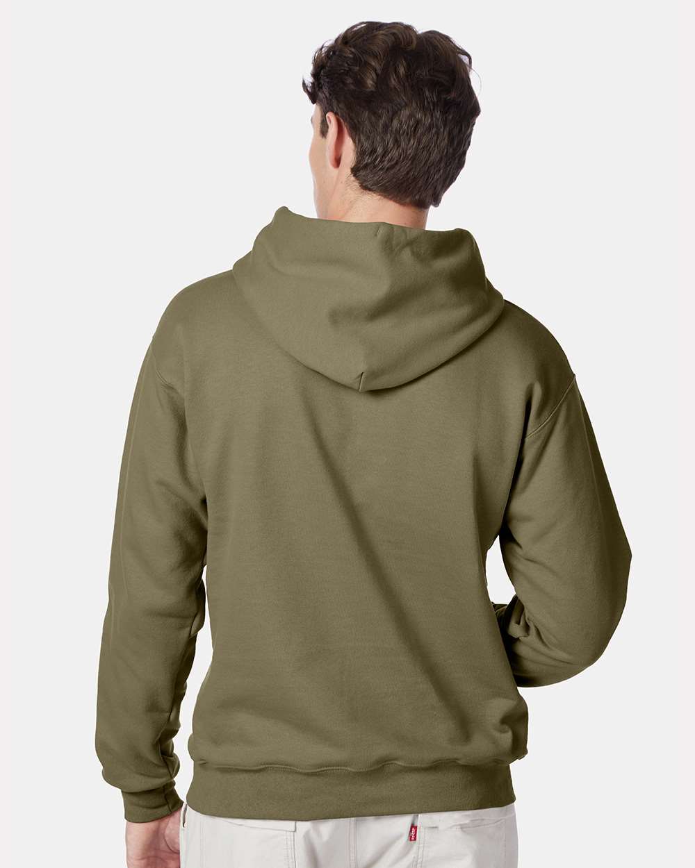 Unisex Ultimate Cotton® Hooded Sweatshirt - OnModelBack - B22200683 - Oregano