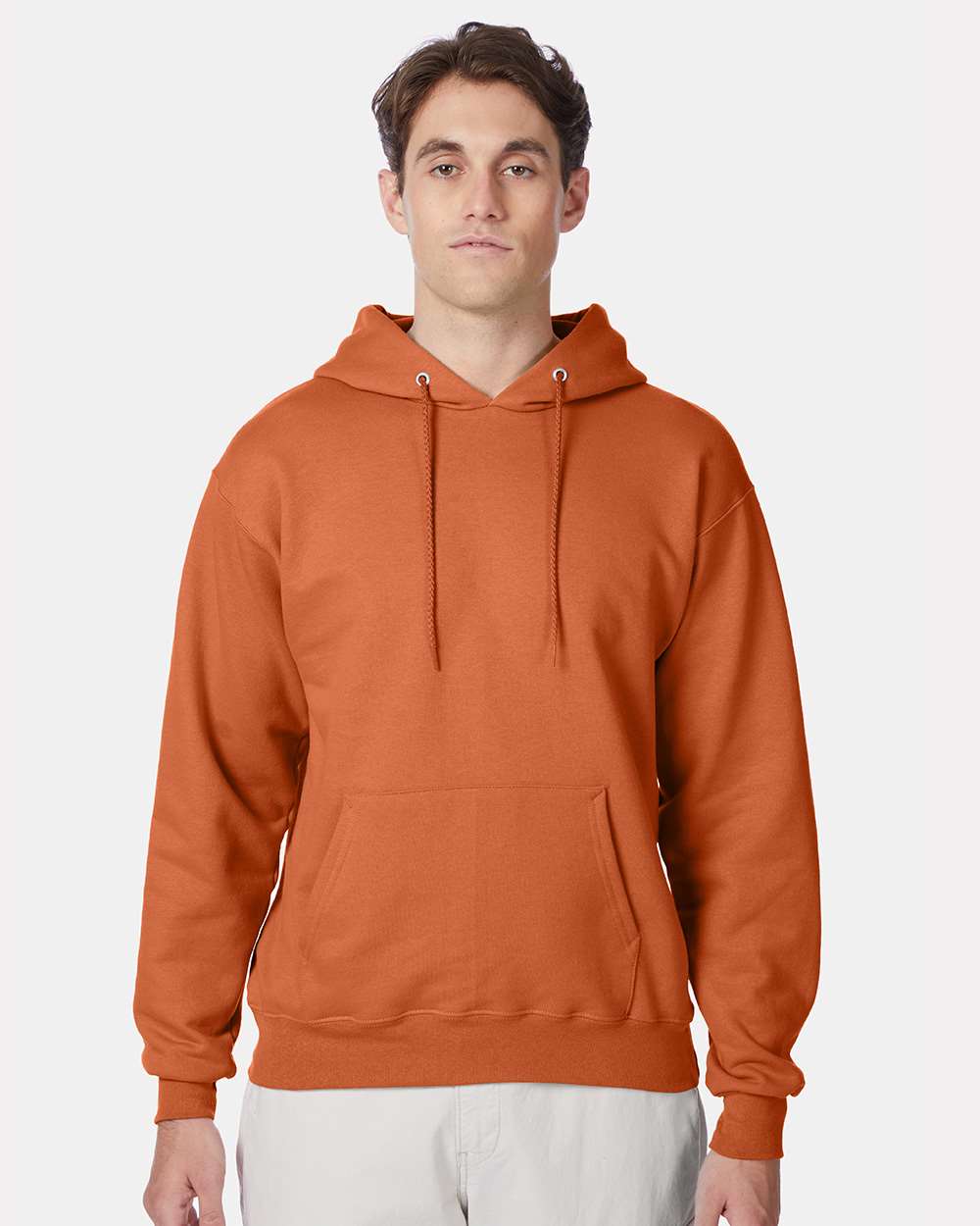 Unisex Ultimate Cotton® Hooded Sweatshirt - OnModelFront - B22200663 - Pumpkin