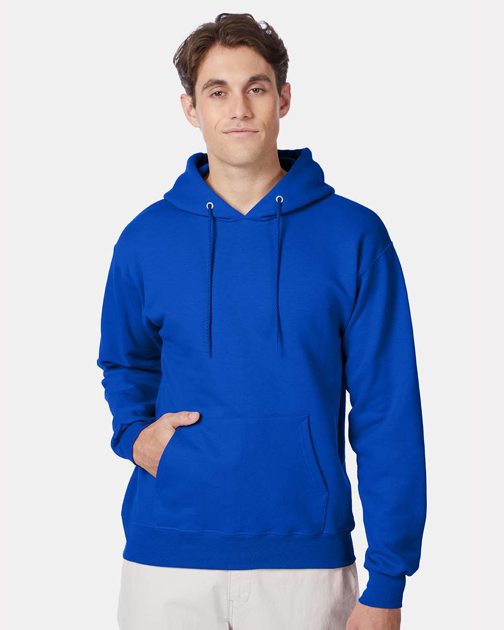 Unisex Ultimate Cotton® Hooded Sweatshirt - OnModelFront - B22200883 - Deep Royal