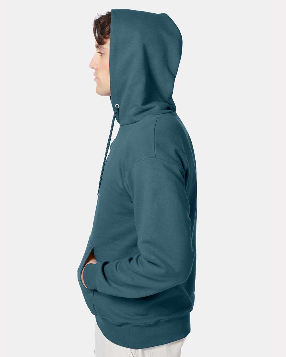 Unisex Ultimate Cotton® Hooded Sweatshirt - OnModelSide - B22200173 - Cactus