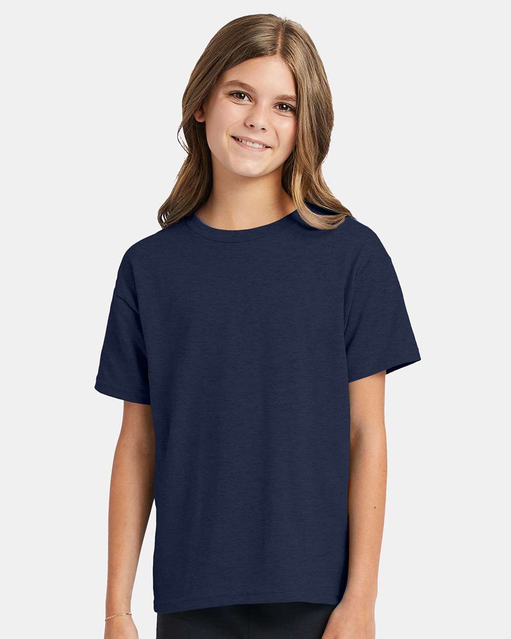 Youth Ecosmart™ T-Shirt - OnModelFront - B30500642 - Heather Navy