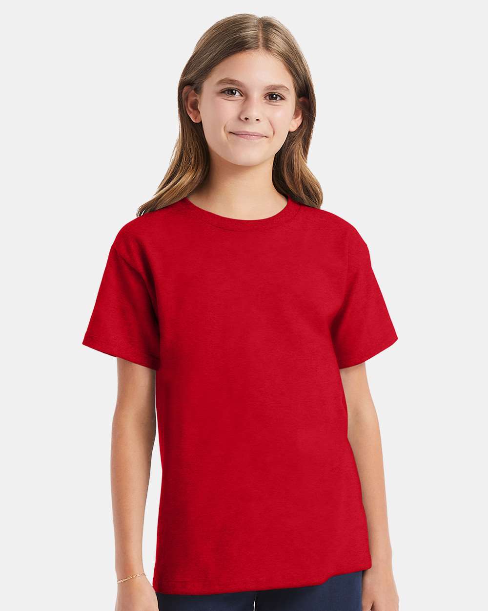 Youth Essential-T T-Shirt - OnModelFront - B31500072 - Athletic Red
