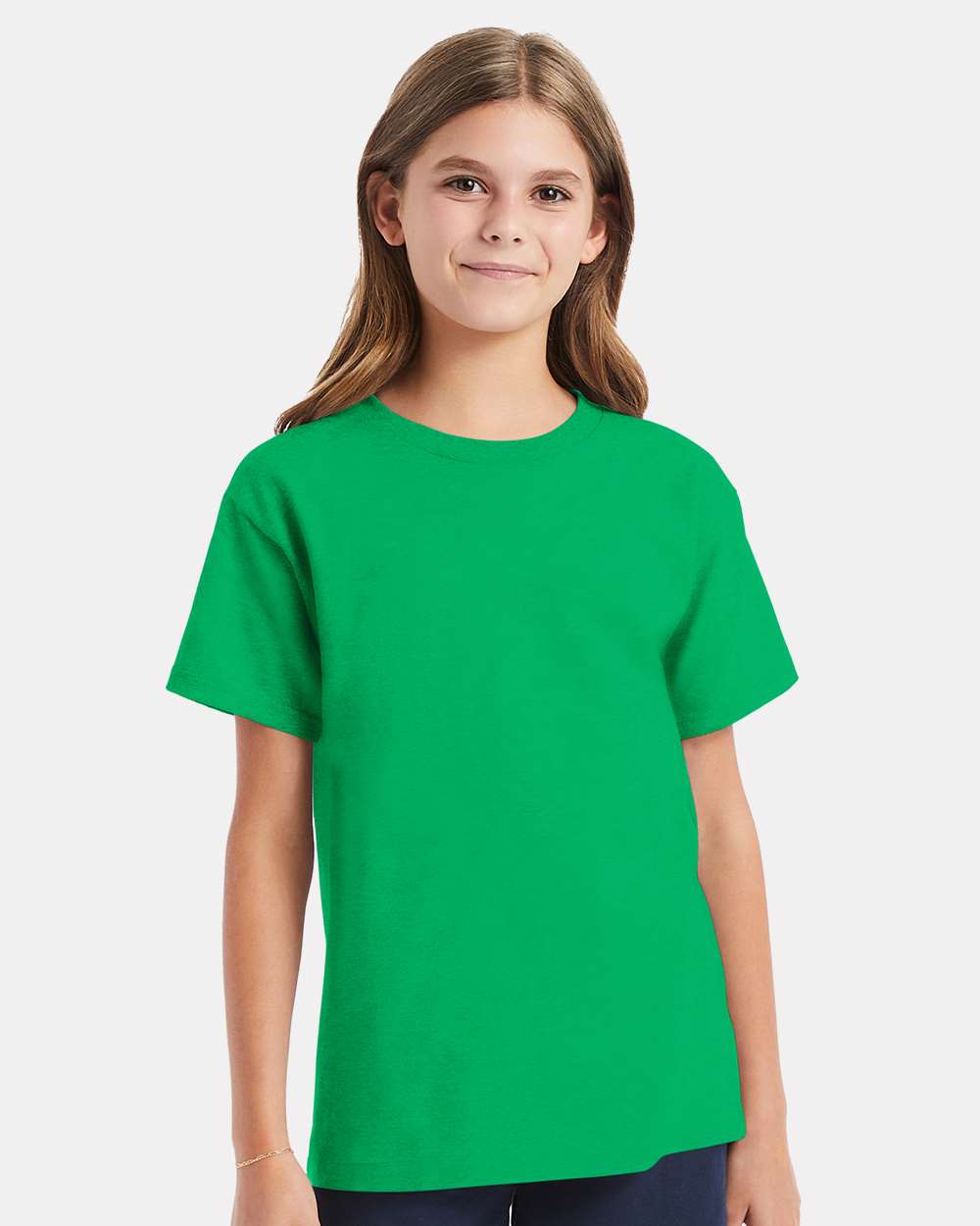 Youth Essential-T T-Shirt - OnModelFront - B31500602 - Kelly Green