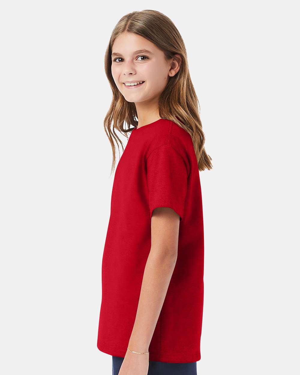 Youth Essential-T T-Shirt - OnModelSide - B31500072 - Athletic Red