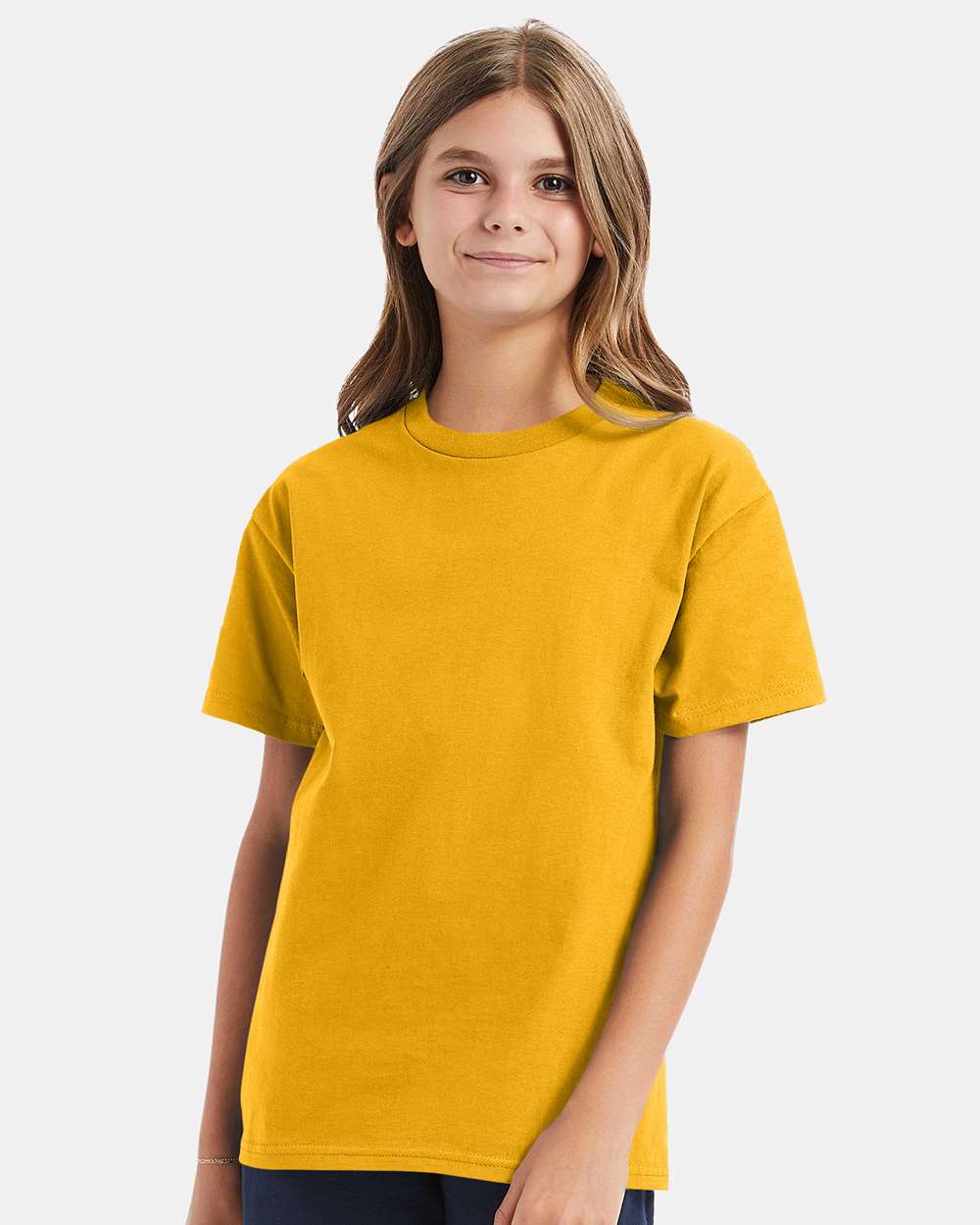 Youth Authentic T-Shirt - OnModelFront - B31600122 - Gold