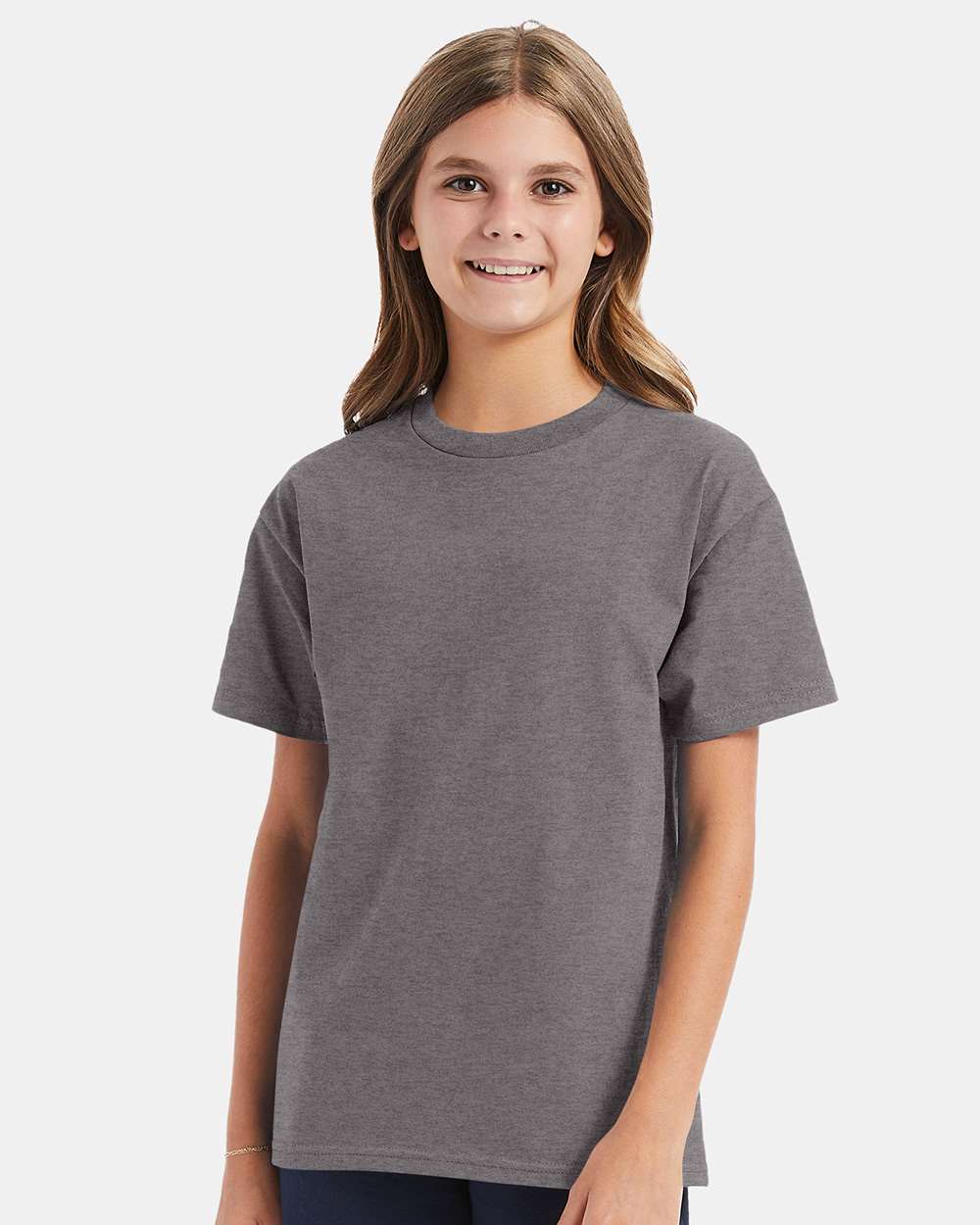 Youth Authentic T-Shirt - OnModelFront - B31600132 - Oxford Grey