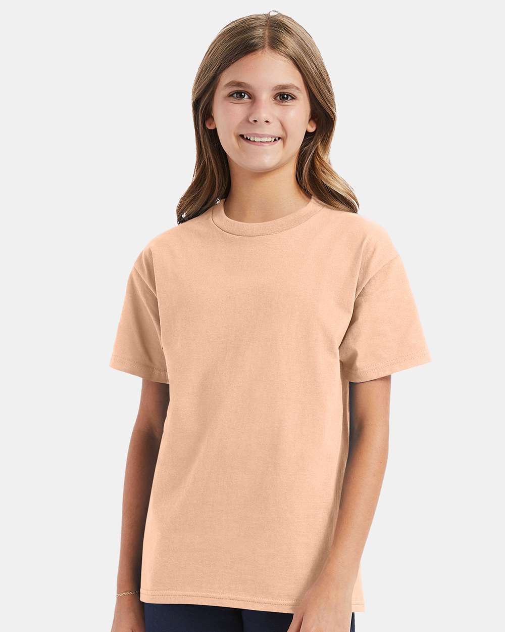 Youth Authentic T-Shirt - OnModelFront - B31600182 - Candy Orange