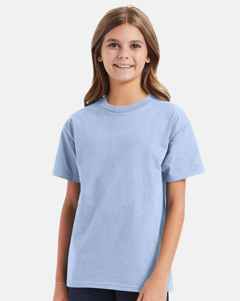 Youth Authentic T-Shirt - OnModelFront - B31600252 - Light Blue
