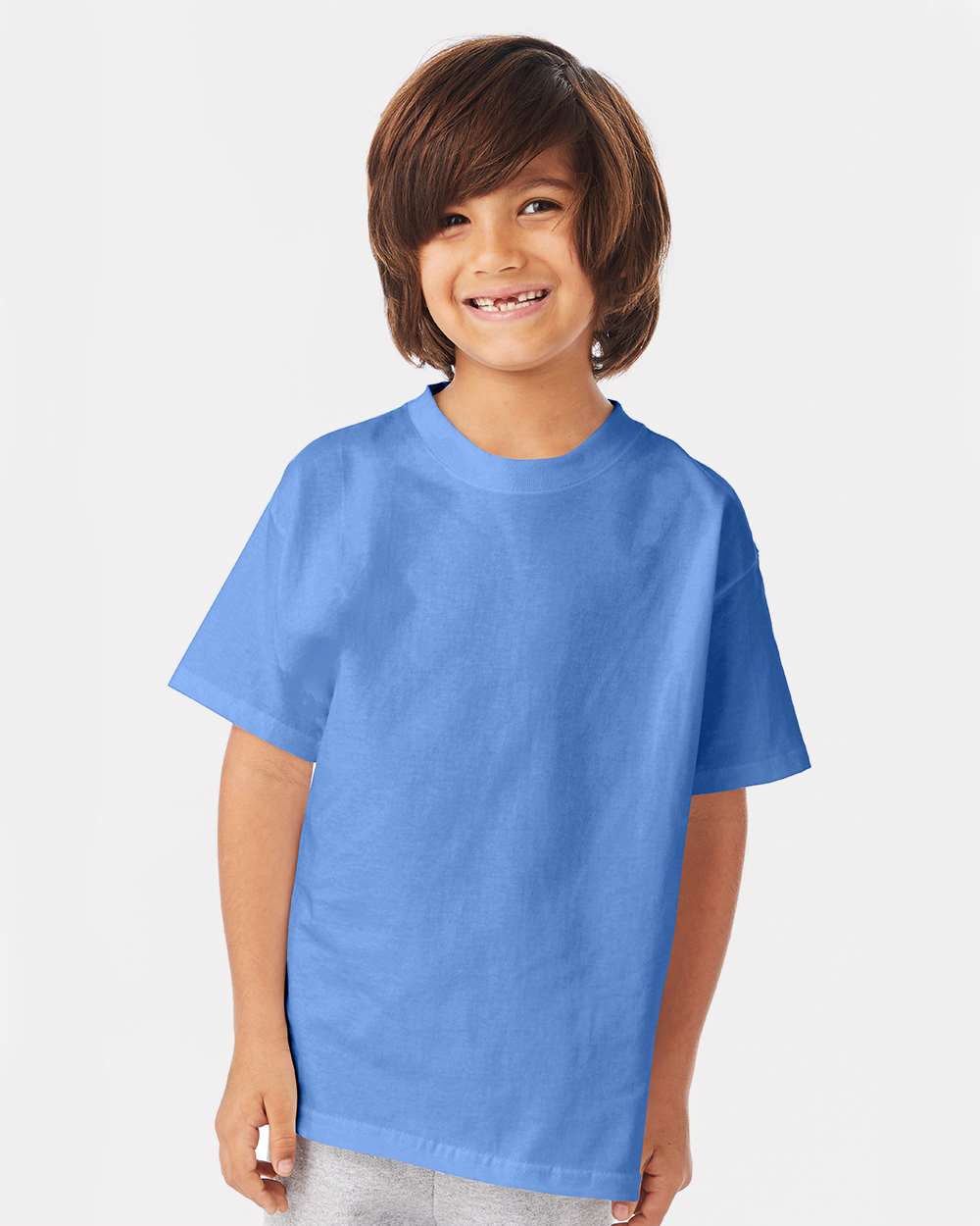 Youth Authentic T-Shirt - OnModelFront - B31600262 - Carolina Blue