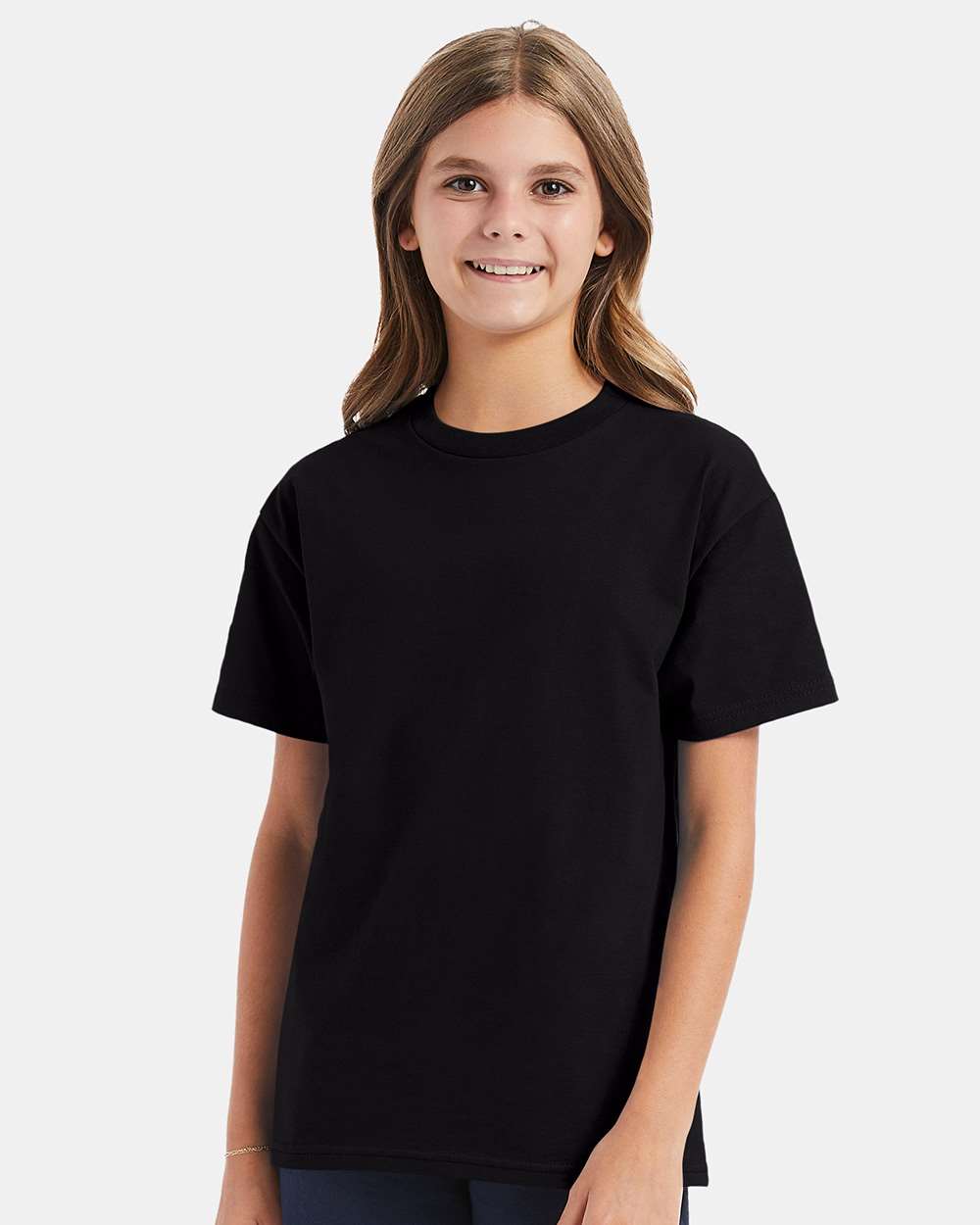 Youth Authentic T-Shirt - OnModelFront - B31600502 - Black