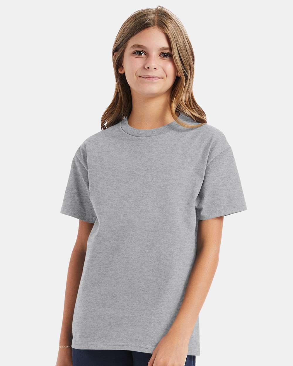 Youth Authentic T-Shirt - OnModelFront - B31600582 - Light Steel