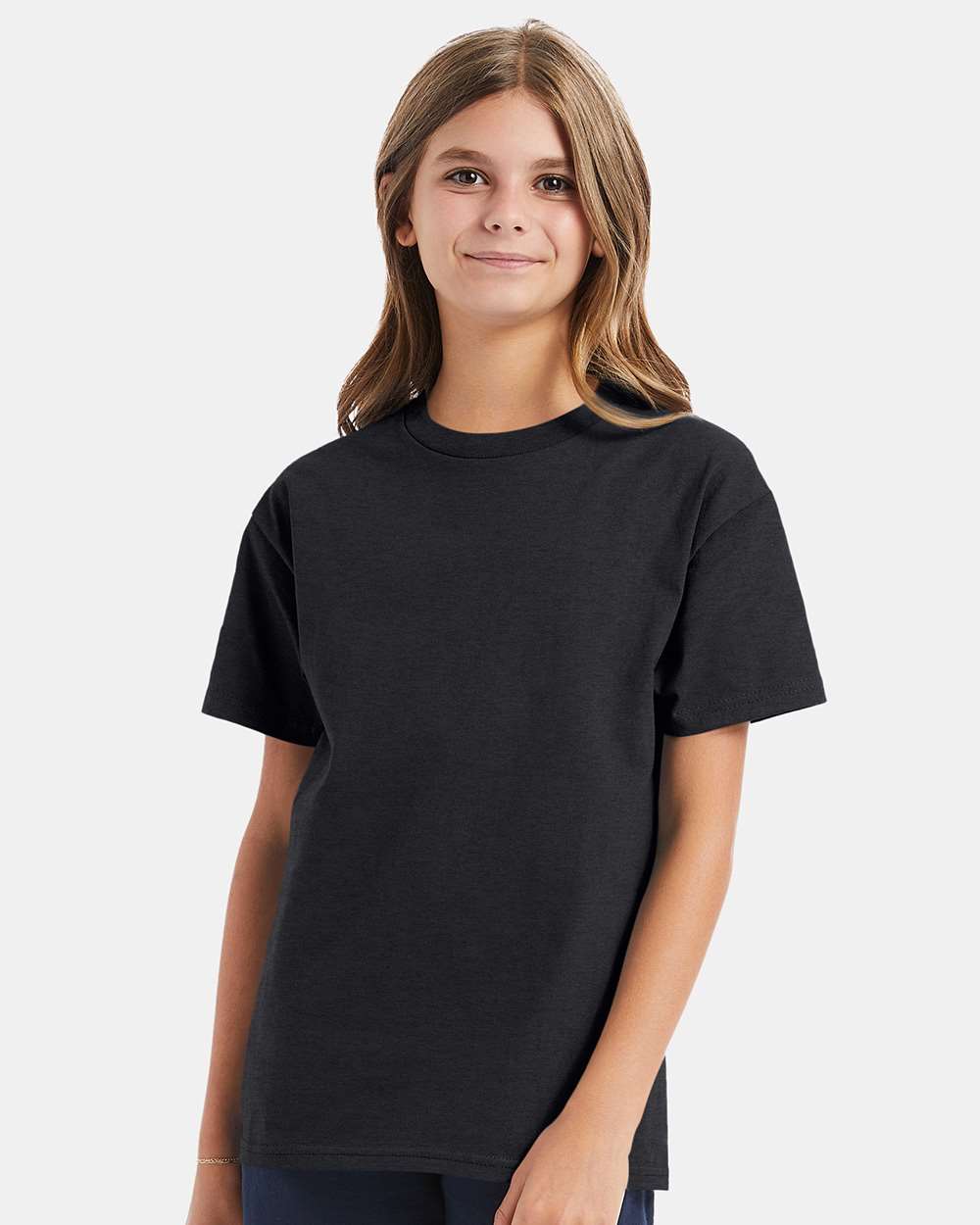 Youth Authentic T-Shirt - OnModelFront - B31600592 - Charcoal Heather