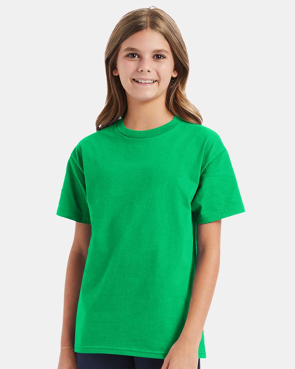 Youth Authentic T-Shirt - OnModelFront - B31600602 - Kelly Green