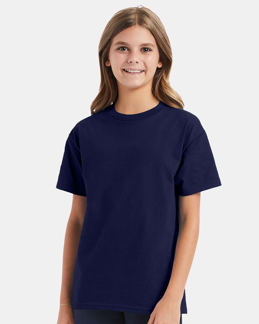Youth Authentic T-Shirt - OnModelFront - B31600652 - Navy