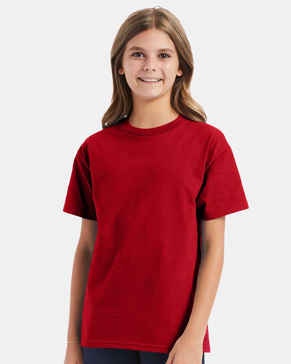 Youth Authentic T-Shirt - OnModelFront - B31600702 - Deep Red