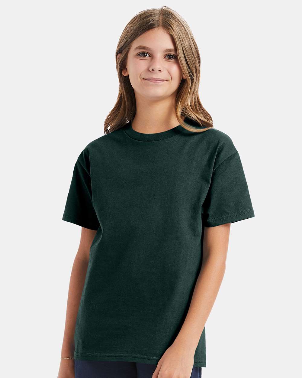 Youth Authentic T-Shirt - OnModelFront - B31600872 - Deep Forest