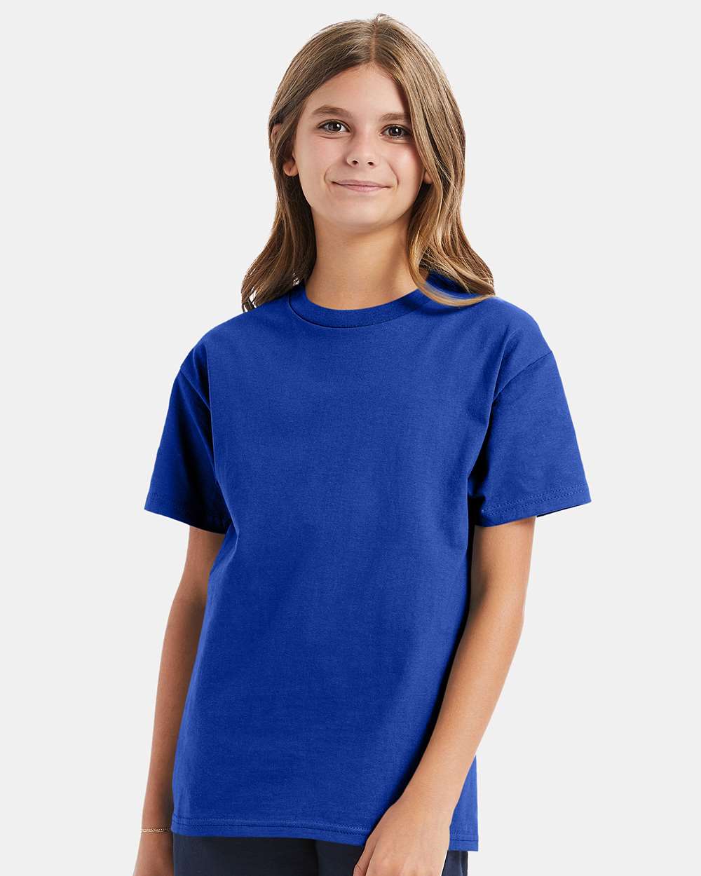 Youth Authentic T-Shirt - OnModelFront - B31600882 - Deep Royal