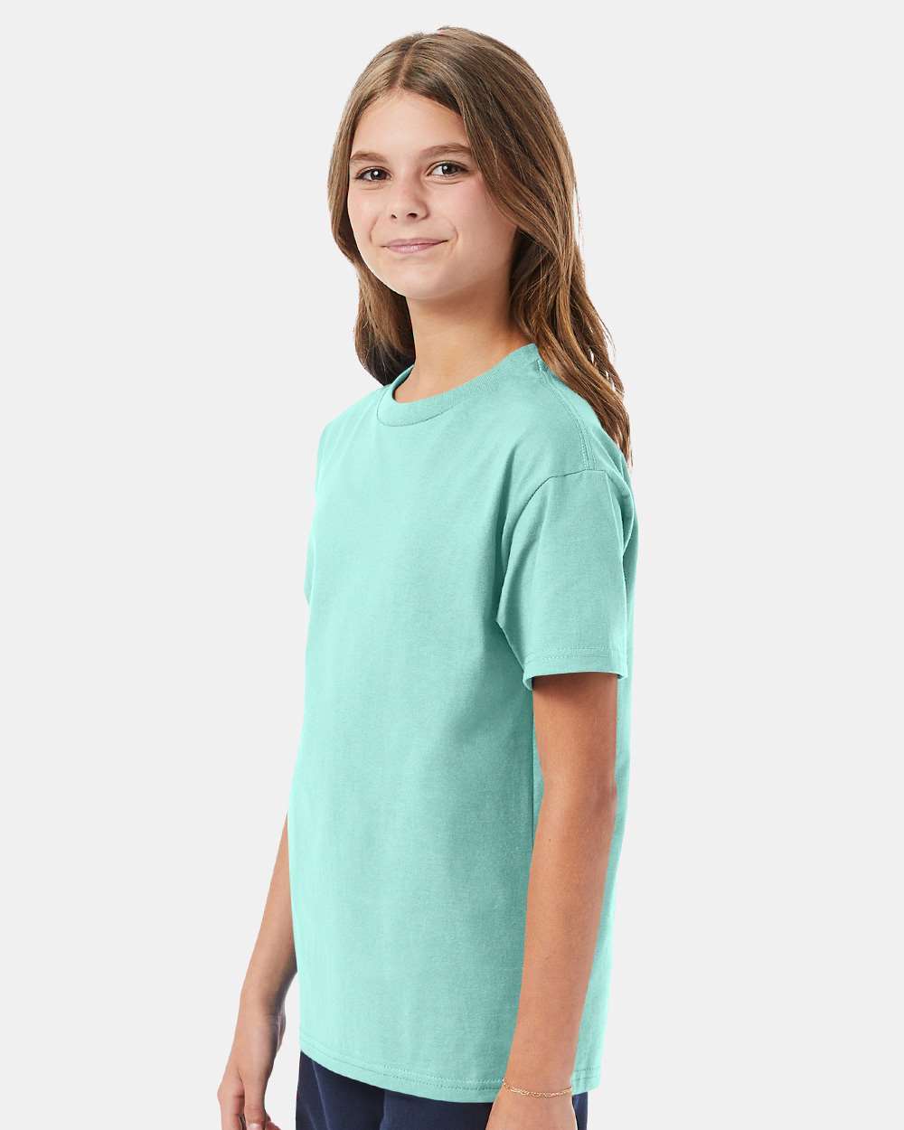 Youth Authentic T-Shirt - OnModelSide - B31600113 - Clean Mint