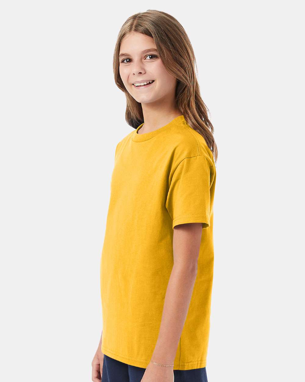 Youth Authentic T-Shirt - OnModelSide - B31600122 - Gold