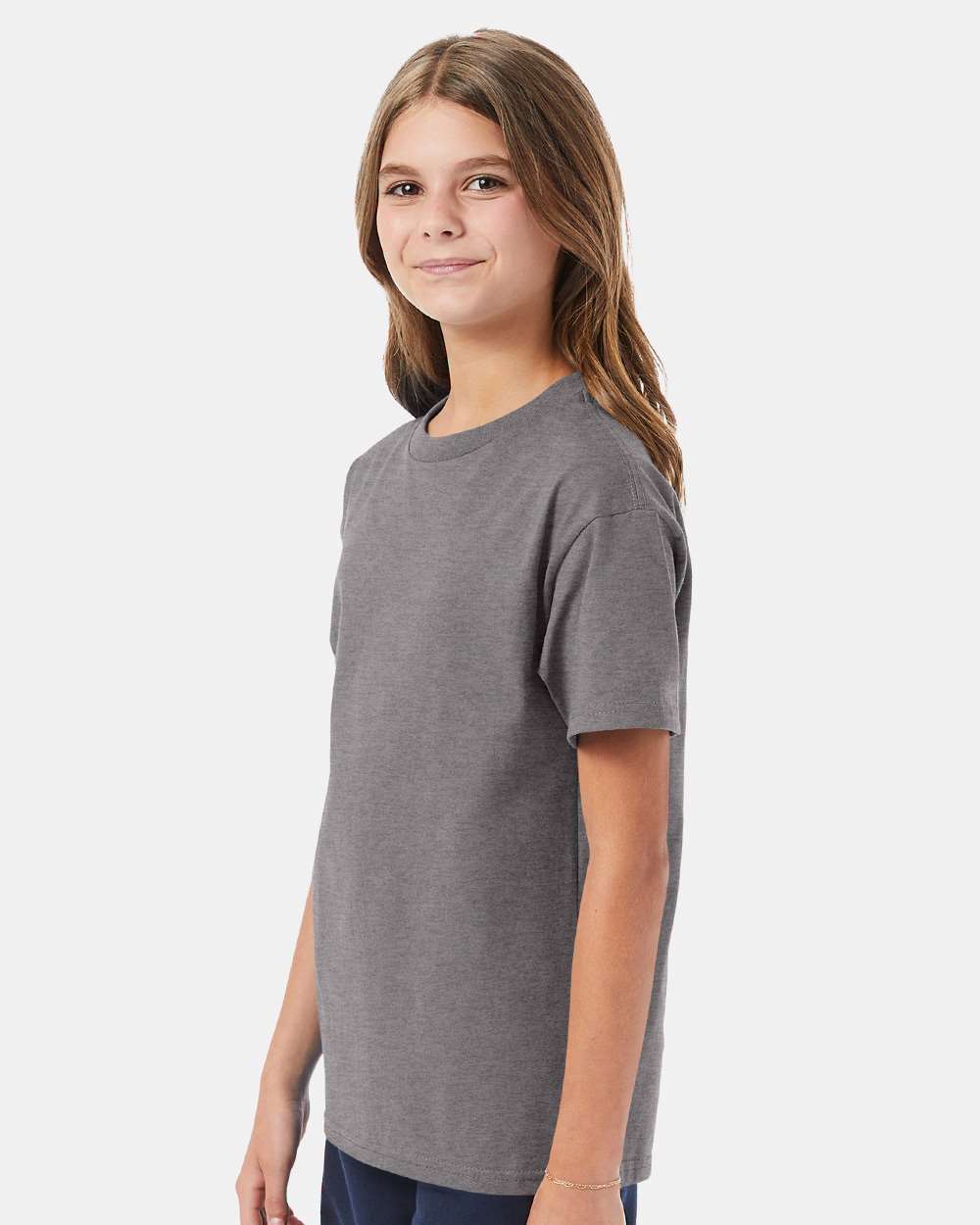 Youth Authentic T-Shirt - OnModelSide - B31600132 - Oxford Grey