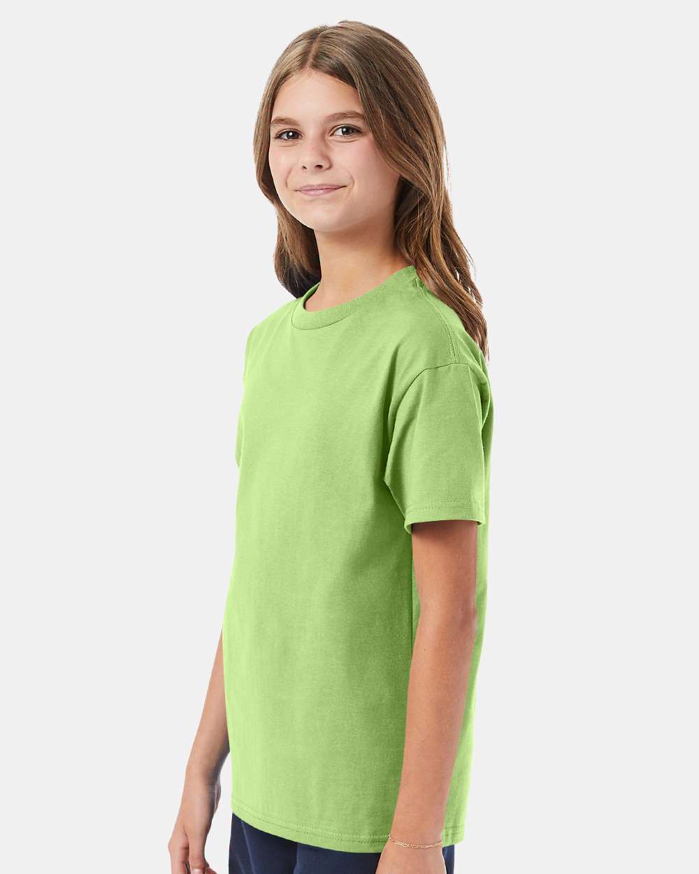 Youth Authentic T-Shirt - OnModelSide - B31600173 - Lime