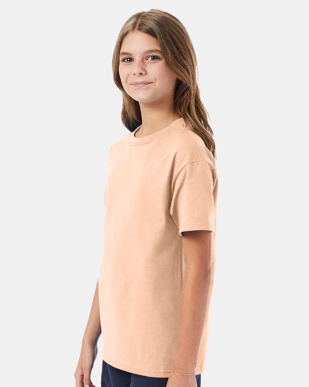 Youth Authentic T-Shirt - OnModelSide - B31600182 - Candy Orange